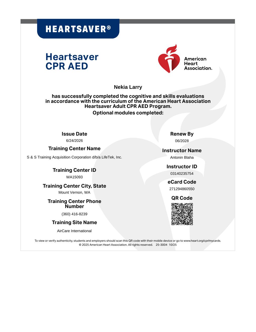 CPR / AED Certification